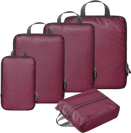 Travel Storage Organizer Travel Bag 40D Ultralight Compression Nylon Packing Cubes Travel Accessories(5Set )