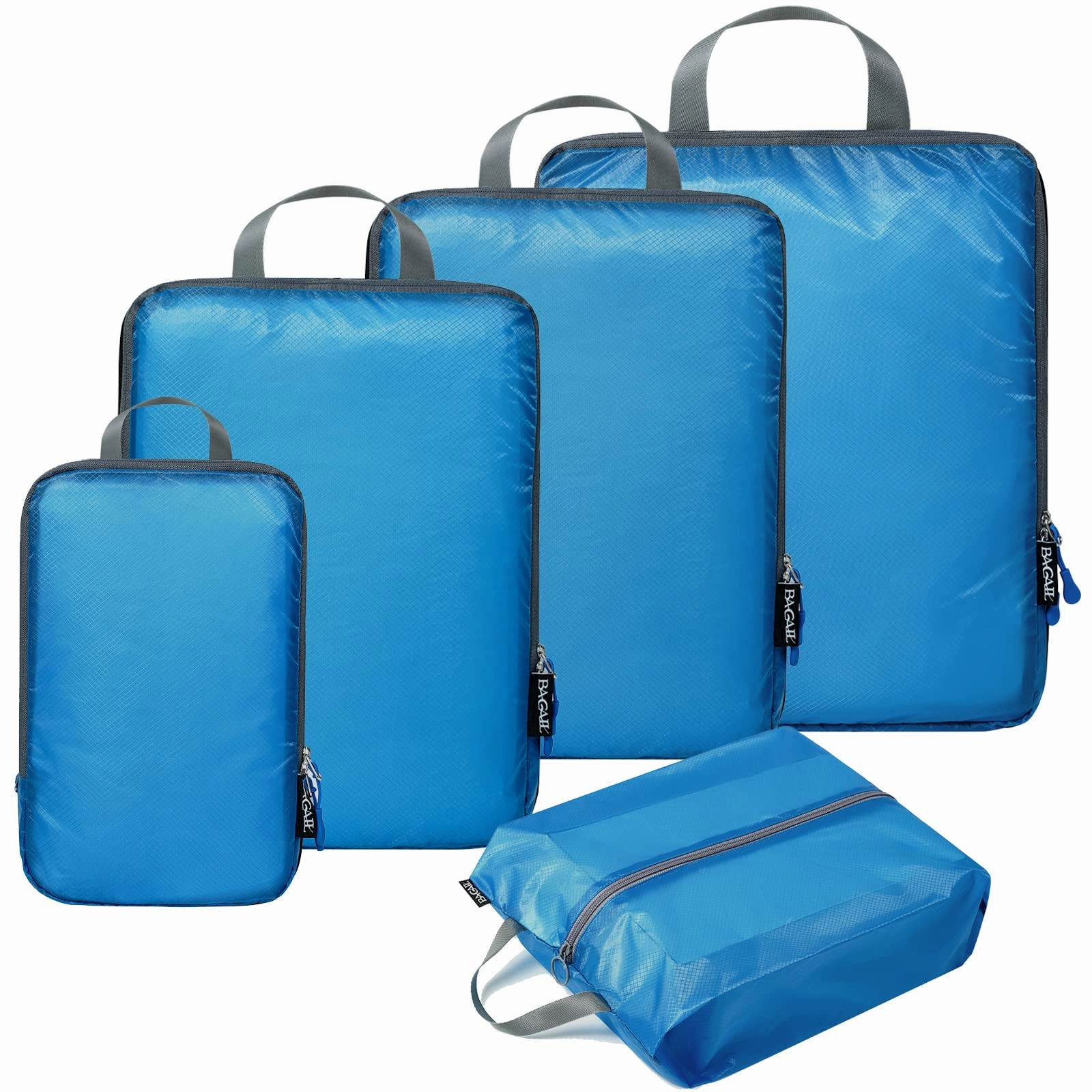 40D Ultralight Compression Nylon Packing Cubes Travel Accessories(5Set ) Travel Organizer Case Eco-Friendly Travel Bag