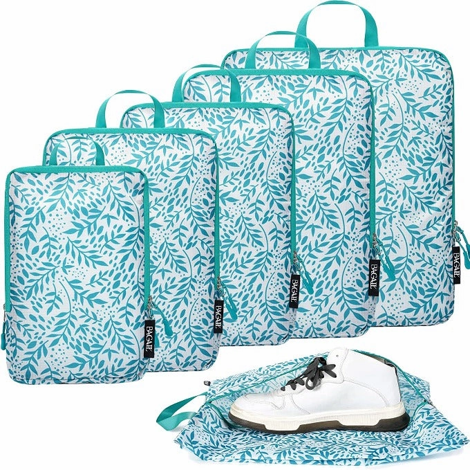 70D Ultralight Compression Packing Cubes Packing Organizer With Shoe Bag For Travel Accessories Luggage Suitcase Backpack6Set Travel Safety Bag