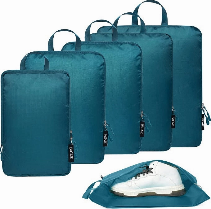 70D Ultralight Compression Packing Cubes Packing Organizer With Shoe Bag For Travel Accessories Luggage Suitcase Backpack6Set Travel Satchel Weekend Luggage
