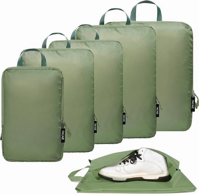 Travel Gear Bag Fitness Travel Bag 70D Ultralight Compression Packing Cubes Packing Organizer With Shoe Bag For Travel Accessories Luggage Suitcase Backpack6Set