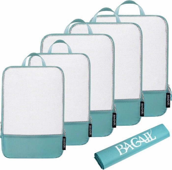 Compact Travel Organizer 70D Ultralight Compression Packing Cubes With Laundry Bag6Set