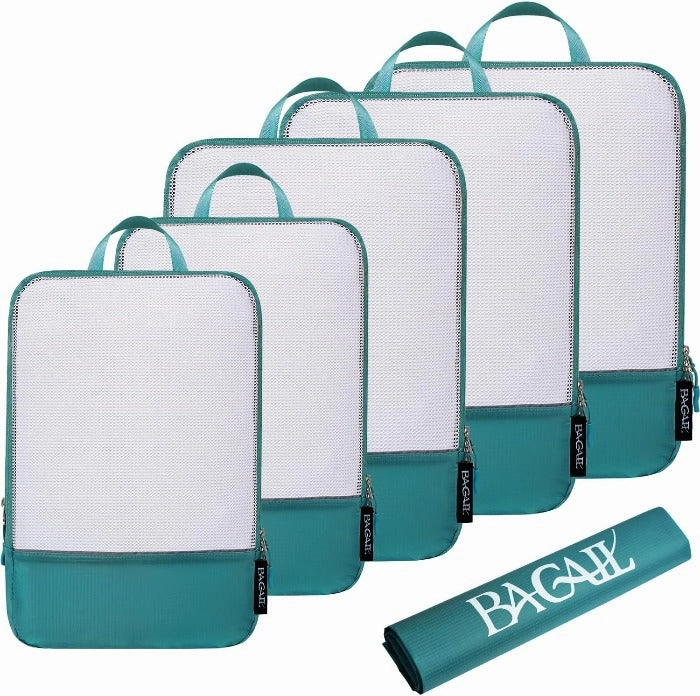 70D Ultralight Compression Packing Cubes With Laundry Bag6Set Slim Travel Bag Cabin Bag