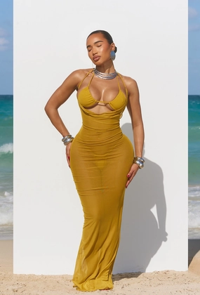 Acacius Cover Up Dress - Citron affordable swimsuits for women, elegant women's swimwear