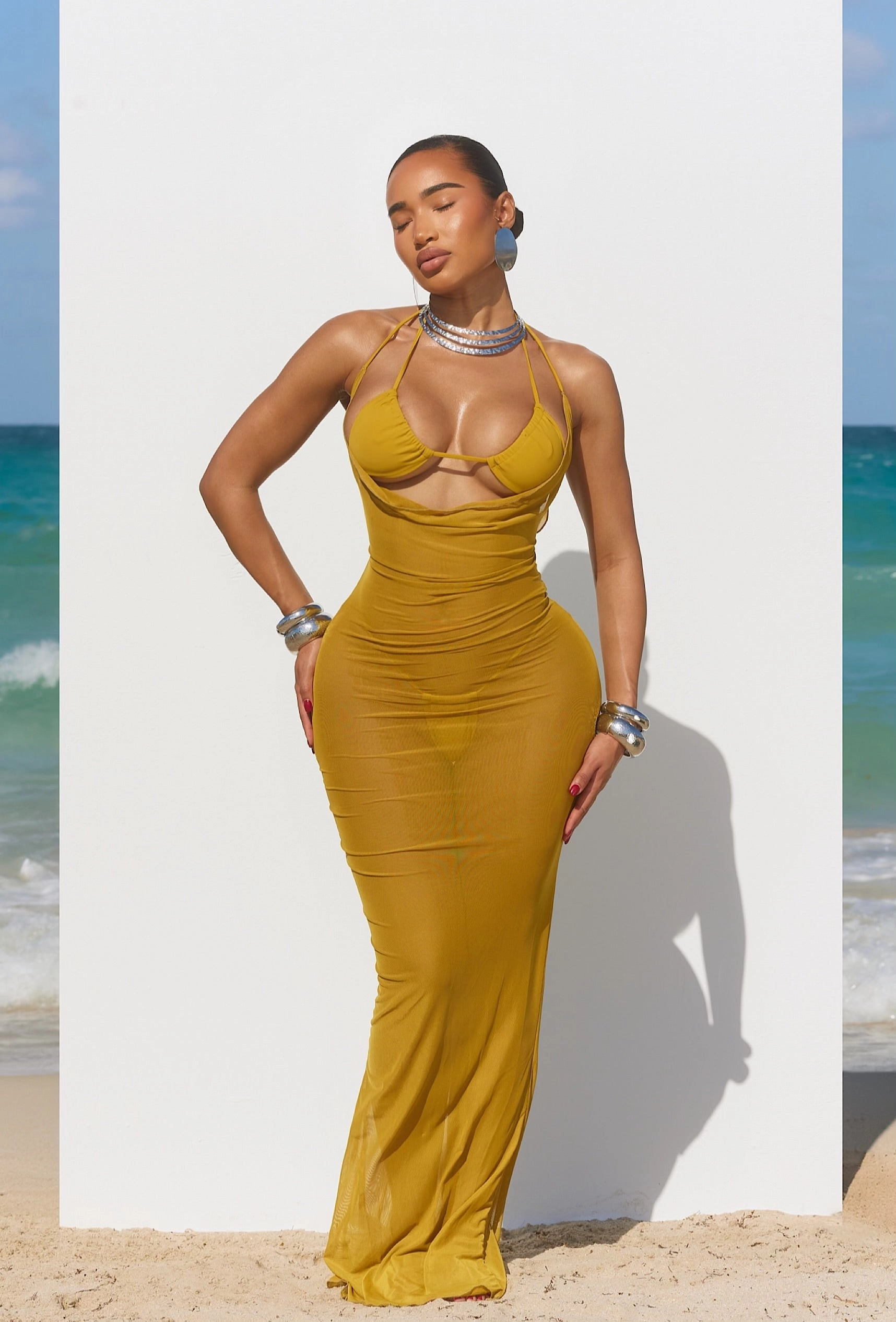 Acacius Cover Up Dress - Citron affordable swimsuits for women, elegant women's swimwear