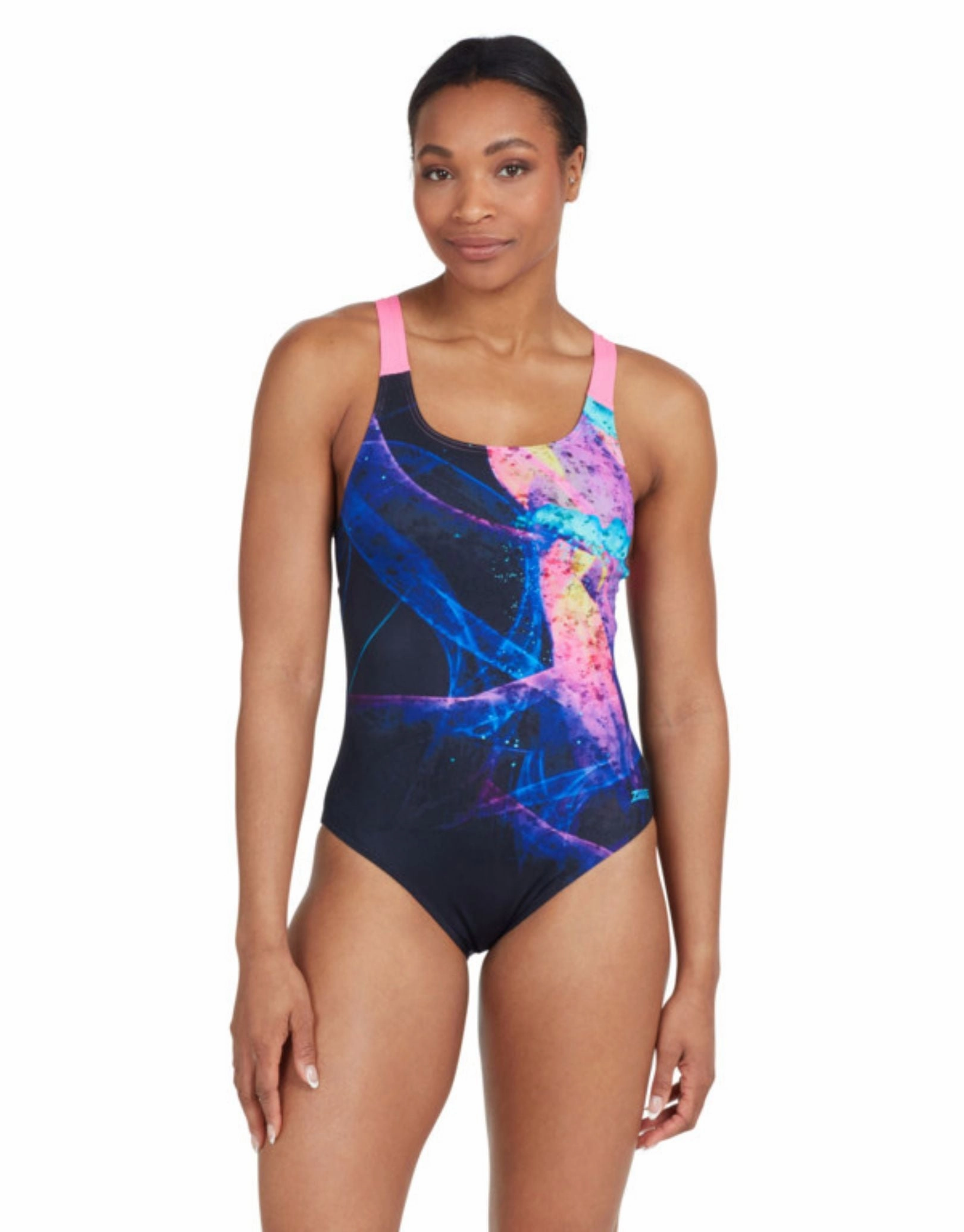 Acid Wave Speedback Swimsuit - Black/Pink