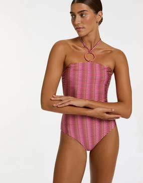 Alessia Geo Halter Swimsuit - Peony womens resort swimwear, flattering one-piece swimsuits