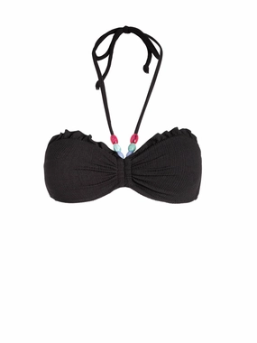 Alexis Top In Black Texture fashionable beach swimwear, modern womens bikinis