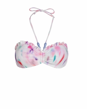 Alexis Top In Hazy Ikat Ivory high waist swimwear women, swimsuit for women beachwear
