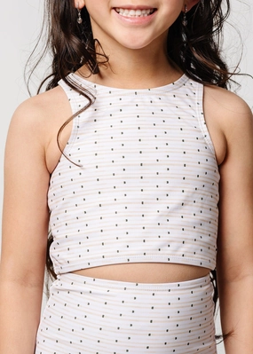 All Neutral | Mini Racer Back Top girls full coverage swimwear, kids swimwear for pool
