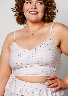 All Neutral | V'D Crop Top tankini swim tops, adjustable bikini tops