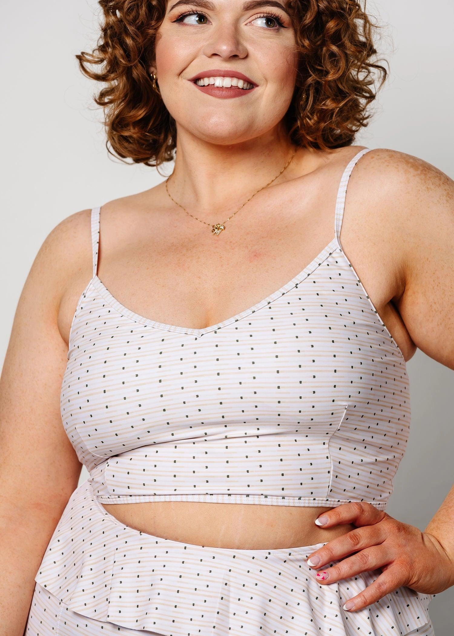 All Neutral | V'D Crop Top tankini swim tops, adjustable bikini tops