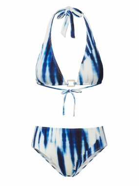 Allison Top   Classic Midrise Bottom in Elba Island bikini bottom with tie sides, swim top for sunbathing