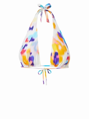 Allison Top Floral Ikat fashionable beach swimwear, modern womens bikinis