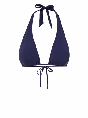 Allison Top Navy Satin fashionable beach swimwear, modern womens bikinis