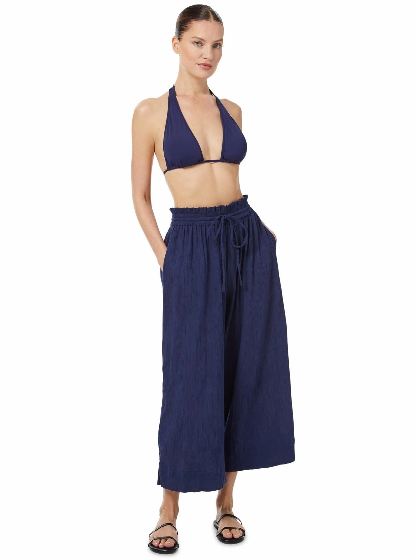 Allison Top Navy Satin