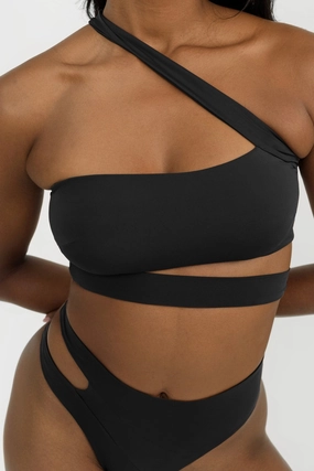 Amara Top - Black soft fabric swimwear women, resort swimwear for ladies