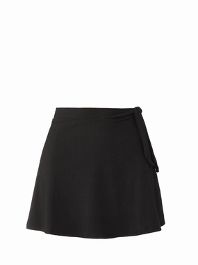 Amy Swim Skirt Black Texture fashionable beach swimwear, modern womens bikinis
