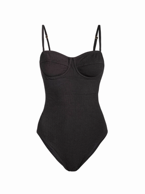 Anabel One Piece In Black Texture fashionable beach swimwear, modern womens bikinis