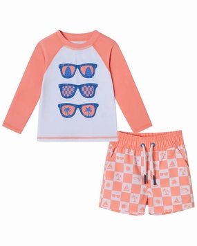 Andy & Evan Rashguard & Board Short Set boys swimwear sets, boys swim trunks