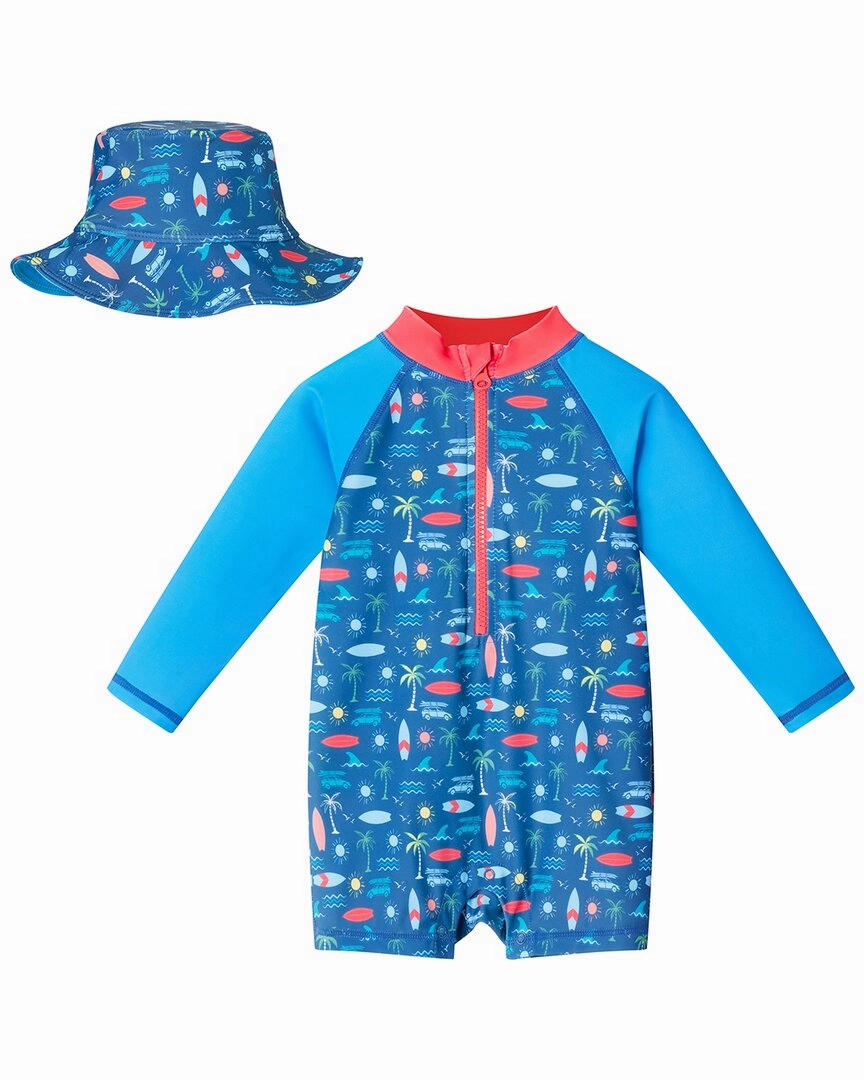 Andy & Evan Swim Romper & Hat boys swimwear sets, boys swim trunks
