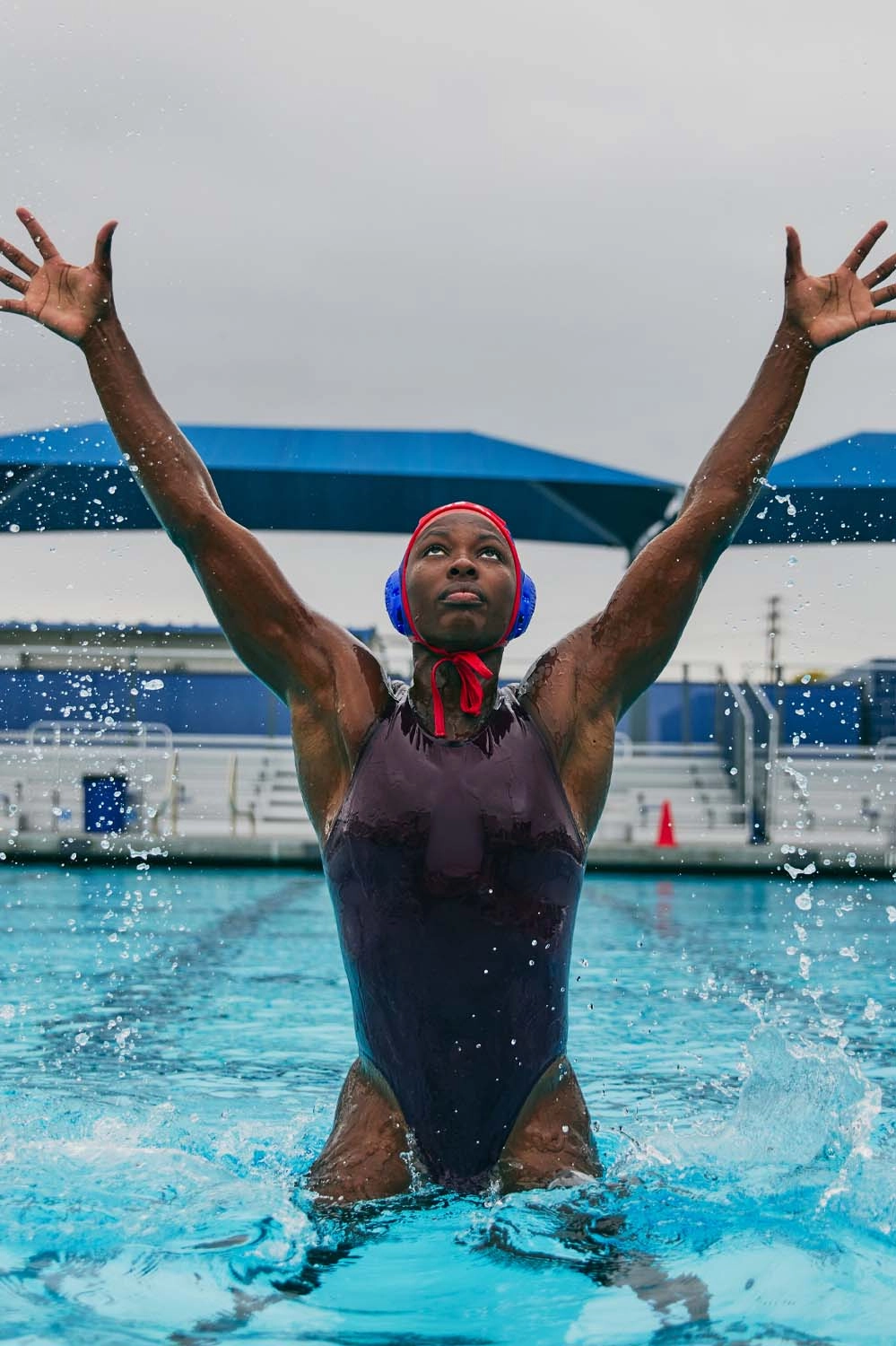 Anique Water Polo Suit - Cabernet inclusive swimwear styles, all season swimwear options