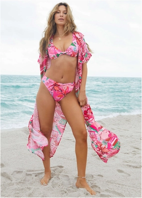 Antigua Twist Underwire Top - Seaside Escape supportive swim tops, printed bikini tops