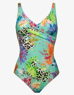 Aquarius Fantasy Swimsuit - Aqua womens resort swimwear, flattering one-piece swimsuits