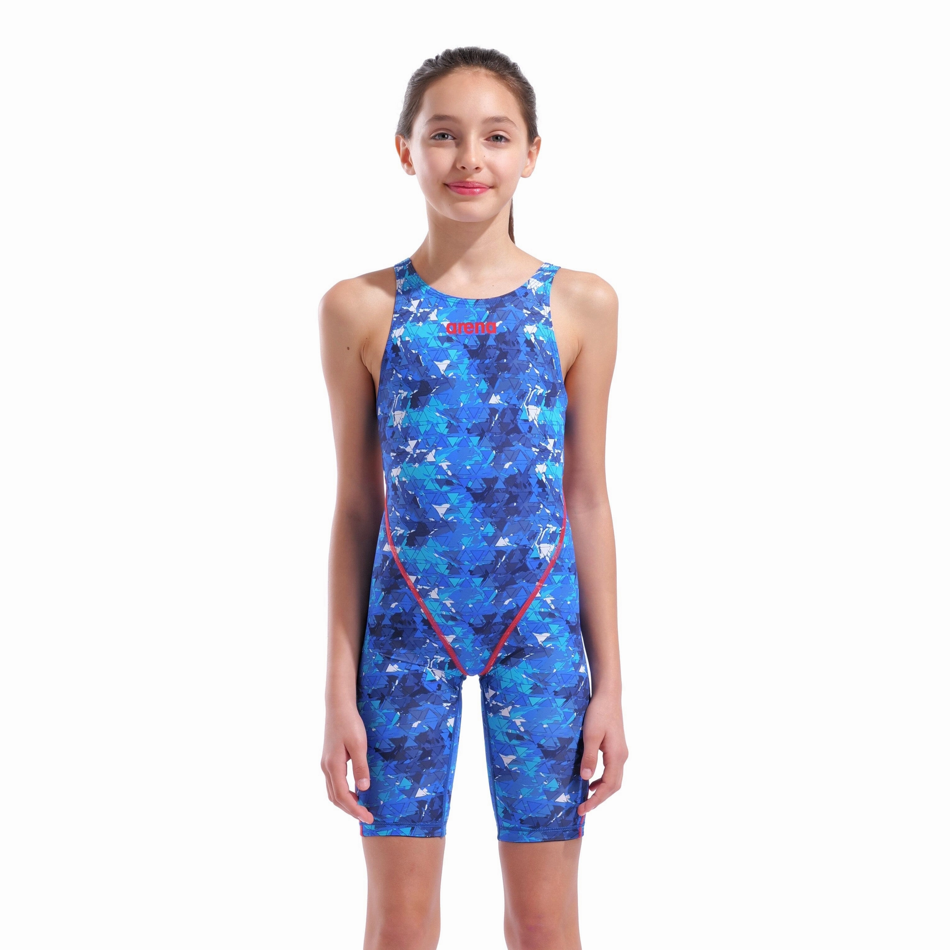 Arena Powerskin ST NEXT Girls Kneeskin Limited Edition - Splashy/Multi swim training suits women, performance one piece swimsuits