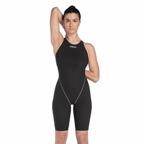 Arena Powerskin ST NEXT Womens Open Back Kneeskin - Black performance swimwear for women, athletic swimsuits