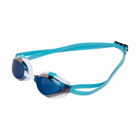 Arena Python Mirror Goggles - Blue Mirror/White/Sky anti fog swim goggles, swim training goggles