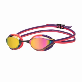 Arena Python Mirror Goggles - Copper/Plum/Coral anti fog swim goggles, swim training goggles