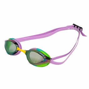 Arena Python Mirror Goggles - Green/Violet/Green anti fog swim goggles, swim training goggles