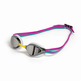 Arena Python Mirror Goggles - Silver/White/Fuchsia anti fog swim goggles, swim training goggles