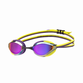 Arena Python Mirror Goggles - Violet/Plum/Lime anti fog swim goggles, swim training goggles