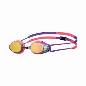 Arena Tracks Mirror Goggles - Copper/Plum/Coral anti fog swim goggles, swim training goggles
