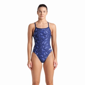 Arena Womens Escape Challenge Back Swimsuit - Navy/Team Navy swim training suits women, performance one piece swimsuits