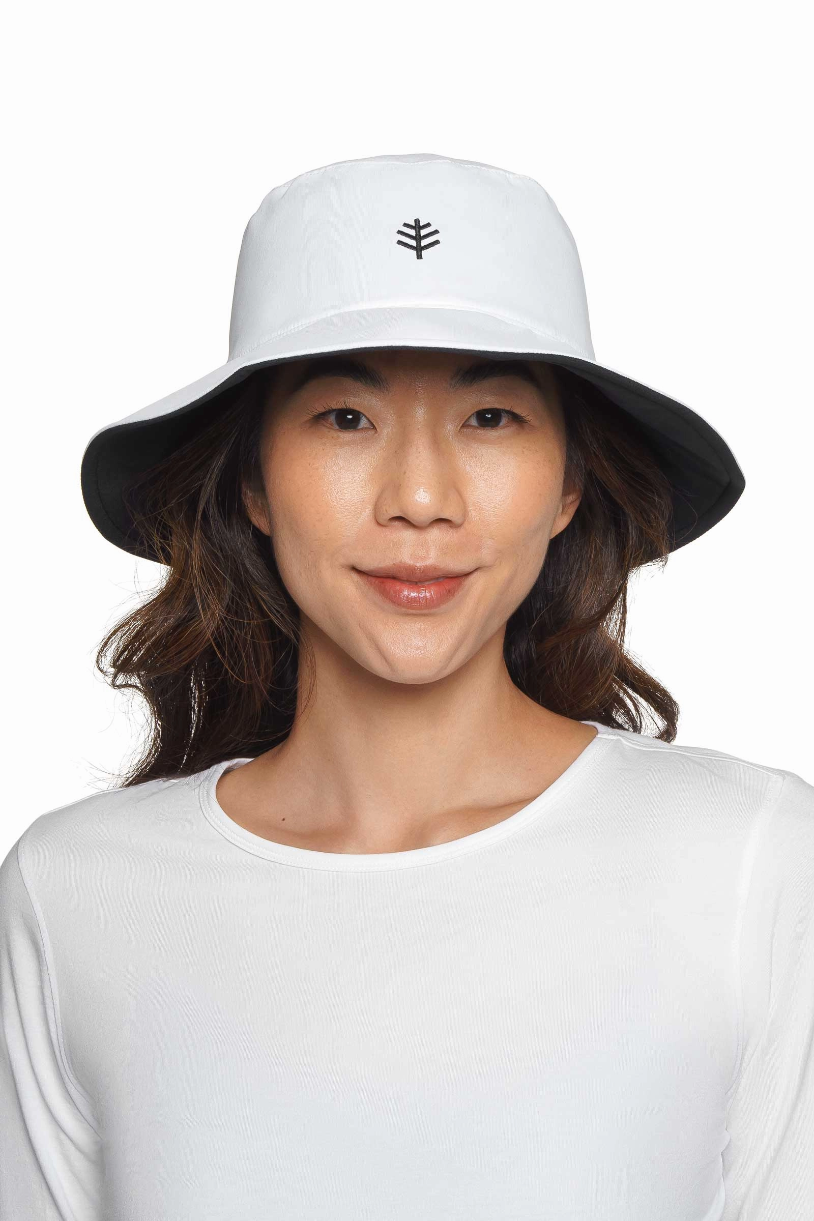 Ariel Reversible Pool Hat | White womens athletic swimwear, performance swimwear for women
