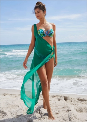 Asymmetrical Cover-Up - Green Glory womens sun protection swimwear, trendy swimwear collection