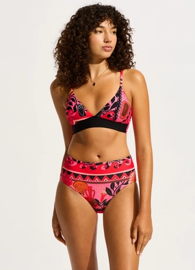 Atlantis High Waisted Bikini Bottom - Paradise Pink plus size swimwear women, summer swimwear for ladies