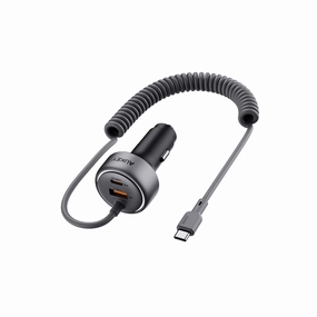 Aukey Cc-P2 Pathfinder Sling 75W Fast Charging Car Charger With Built-In Cable Shop Grab Now Shop the Best Deals