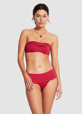 Bandeau Bustier - Rouge push up bikinis women, sporty womens bikini sets