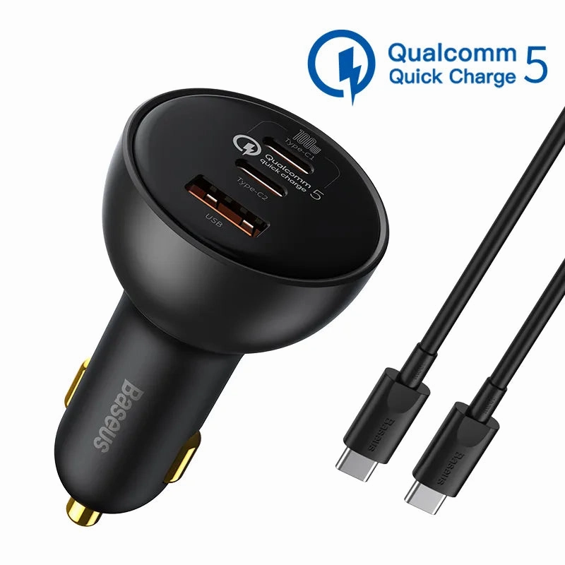 Baseus Car Charger Qc 5.0 Fast Quick Charging 160W Usb Type C For Iphone, Anroids, Laptops, Tablets Special Steal Event