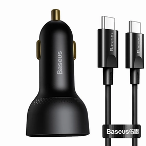 Todays Trending Deals Last Chance Steal Baseus Supreme Digital Display Pps 100W Dual Quick Charger Car Charger   100W Cable (Tzcczx-01)
