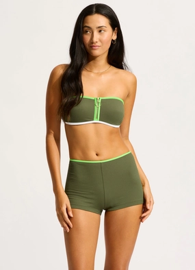 Beach Bound Boyleg Bikini Bottom - Khaki affordable swimwear for women, chic swimsuits for women