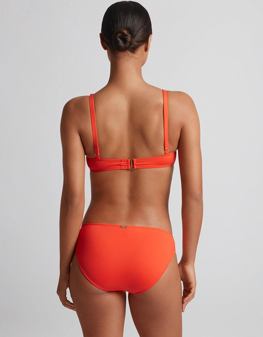 Beach Club Solids Macrame Ring OTS Bikini Top - Persimmon