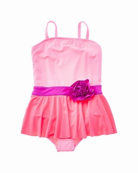 Beach Lingo Rosette Skirted One-Piece cute swimsuits for teen girls, modest teen swimwear