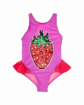 Beach Lingo Sequin Patch One-Piece stylish teen girl swimsuits, teen girls swimwear sets