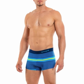 Beachside Stripes Brazilian Trunk In Barrief Reef mens beach swimwear, quick dry mens swimsuits