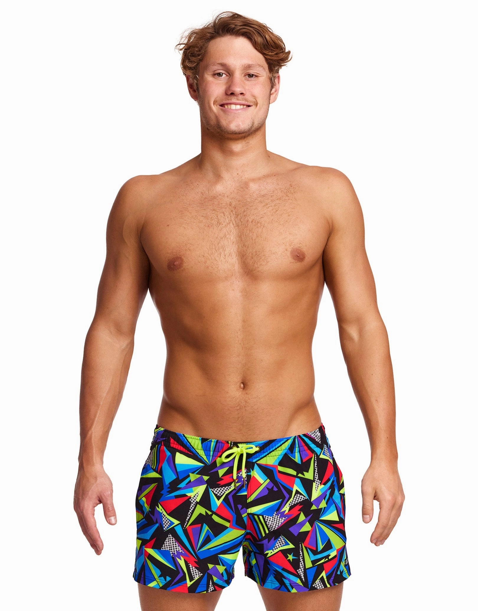 Beat It Shorty Swim Shorts - Black/Multi casual mens swimwear, affordable swimwear for men